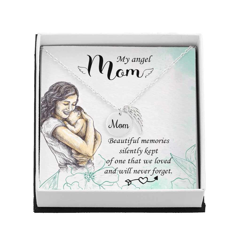 Angel Mom Necklace - Remembrance Jewelry - Loving Memorials - Charmed Gift Co