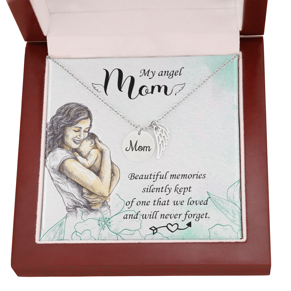 Angel Mom Necklace - Remembrance Jewelry - Loving Memorials - Charmed Gift Co