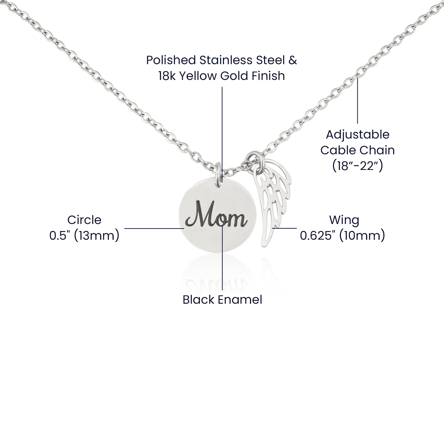 Mom Memorial Necklace - Remembrance Jewelry - Heartful Gift - Charmed Gift Co
