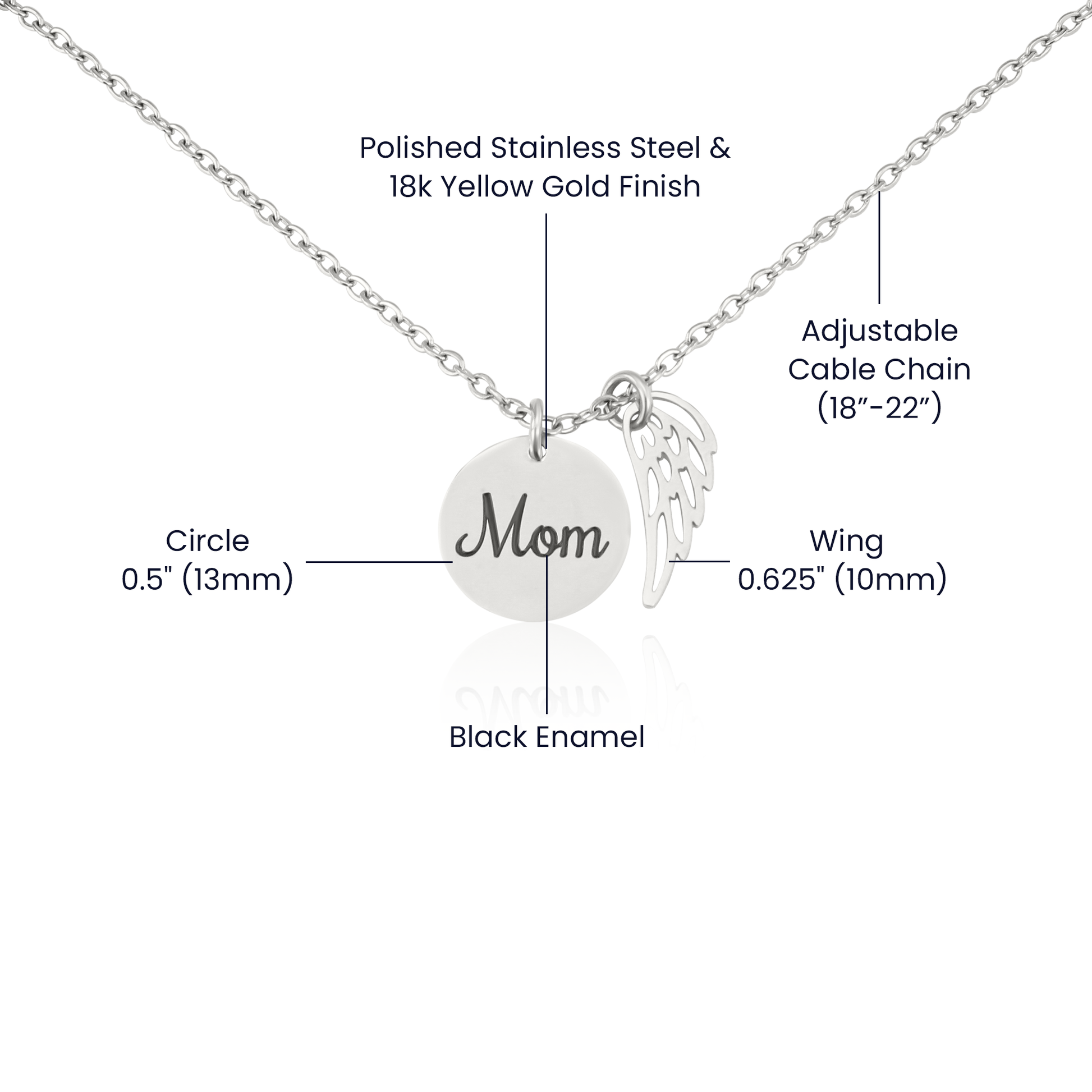 Mom Memorial Necklace - Remembrance Jewelry - Heartful Gift - Charmed Gift Co